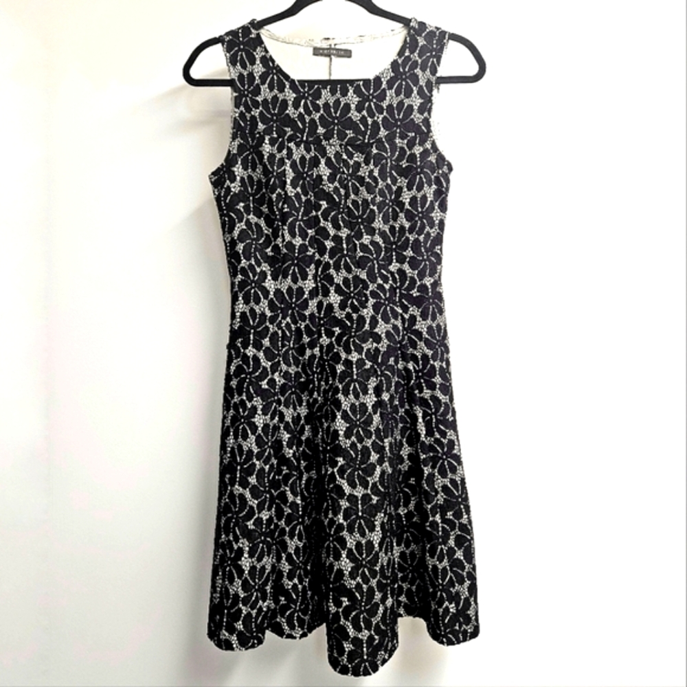 Suzy Shier Lace Fit & Flare Dress